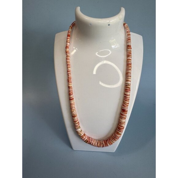 Spiny Oyster Puma Shell Heshi Tribal Necklace 17 1/2" - Picture 3 of 8